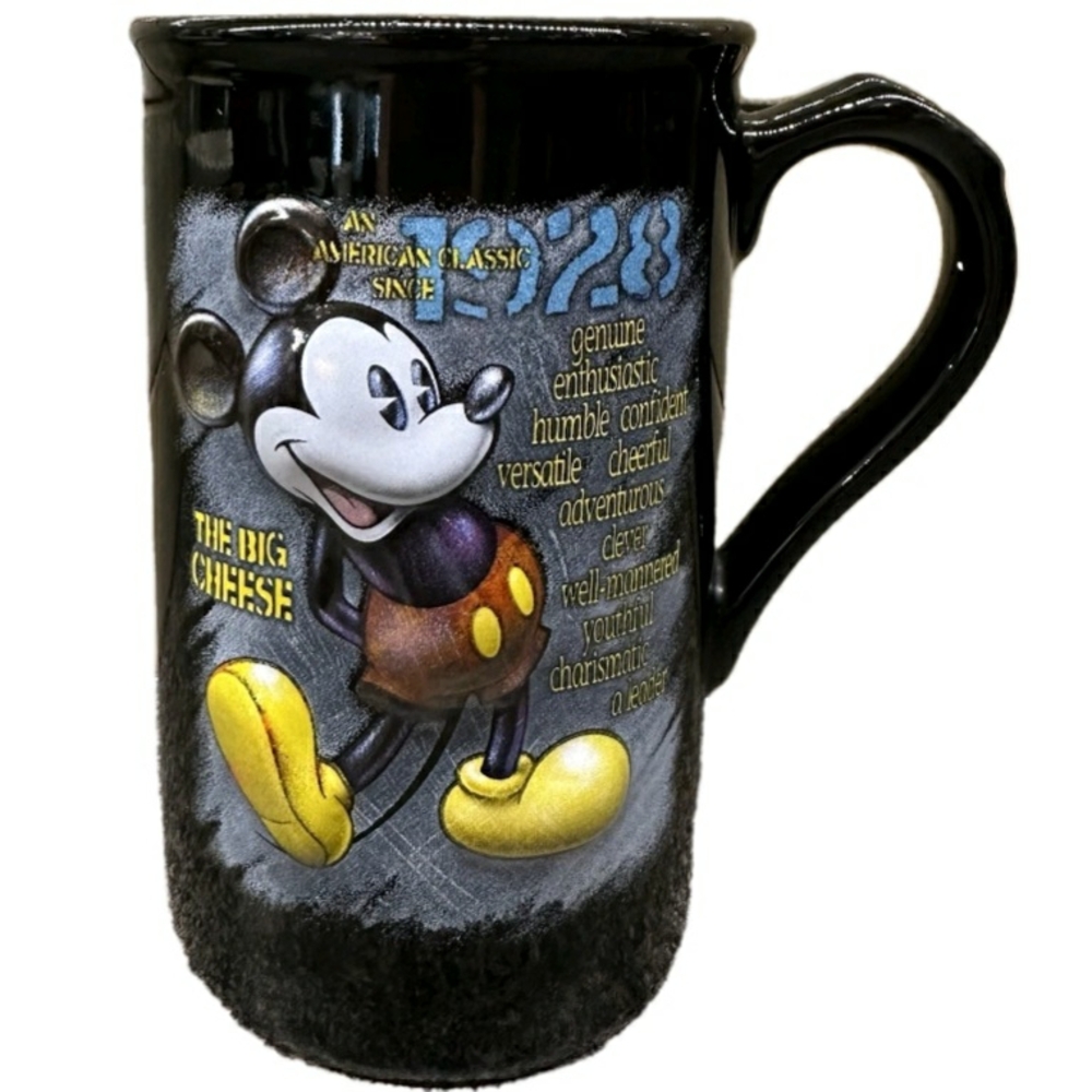 Disney Mickey Mouse Large Black and Yellow Coffee Mug